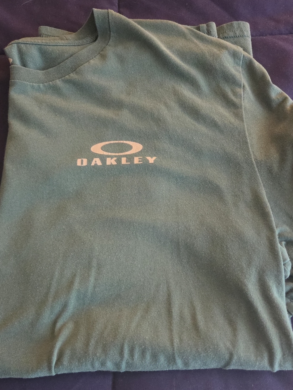 Oakley Bluish Green Short Sleeve Tee with Center Logo